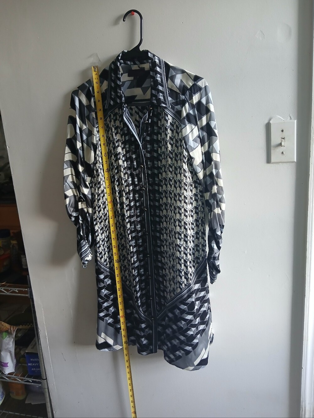 Hale Bob Black and White Geometric Button-Up Tunic - Picture 5 of 7